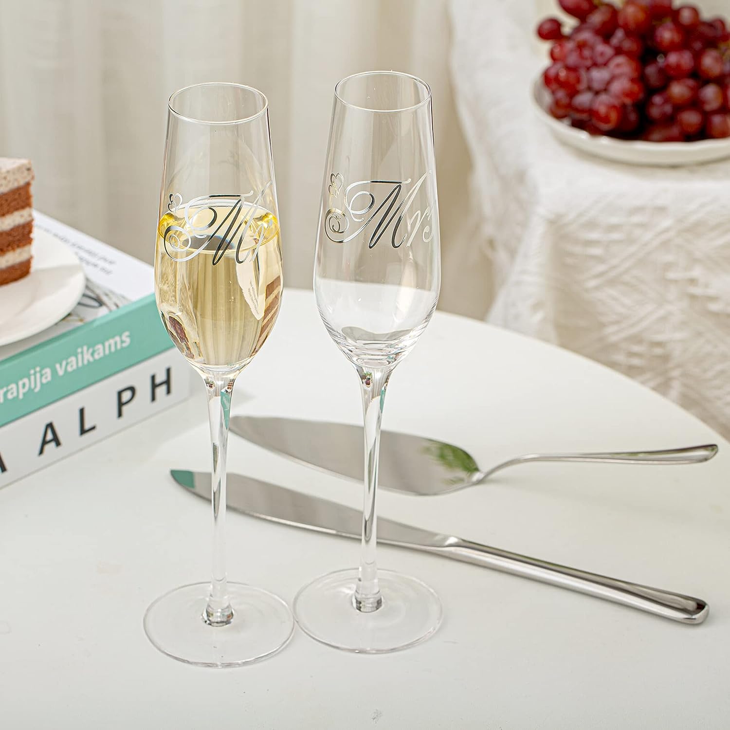 VARLKA Champagne Flutes, Wedding Champagne Glasses for Bride and Groom  Wedding Flutes Set of 2 with …See more VARLKA Champagne Flutes, Wedding
